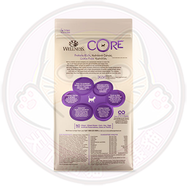 Wellness CORE Grain Free - 5磅 (8842) Kitten Formula 無穀物幼貓配方 5lbs (原價$391)