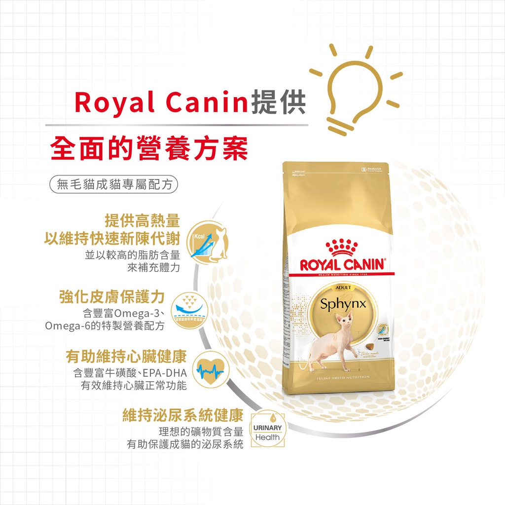 Royal Canin CAT - Feline Breed Nutrition(FBN) Sphynx Adult 純種系列 無毛貓成貓專屬配方02kg(原裝行貨)