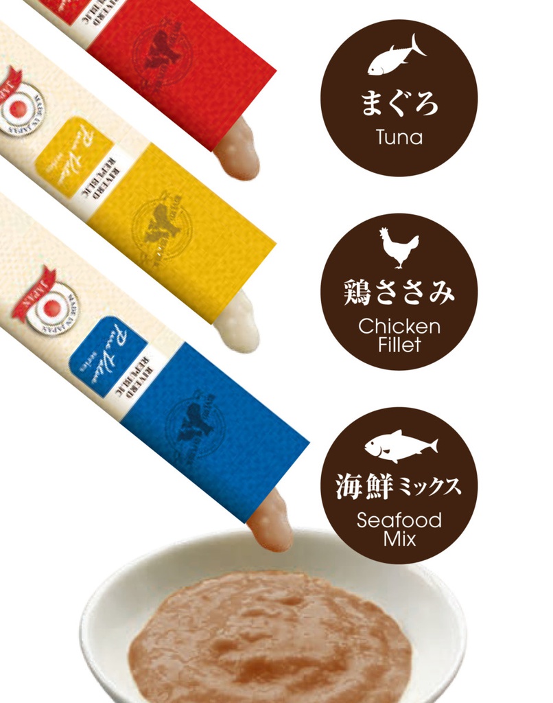 Riverd Republic NECO PUREE 60本 PureValue3 日本製鮮味肉泥棒 盒裝三款口味 (雞柳Chicken、吞拿魚Tuna、海鮮盛合Seafood Mix) RR-136