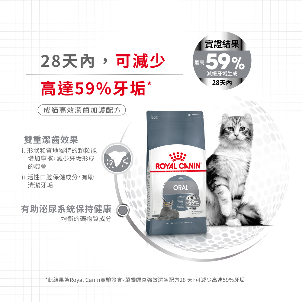 Royal Canin CAT - Feline Care Nutrition(FCN)  Oral Care Adult 加護系列 成貓高效潔齒加護配方 1.5kg (2532015010)(原裝行貨)