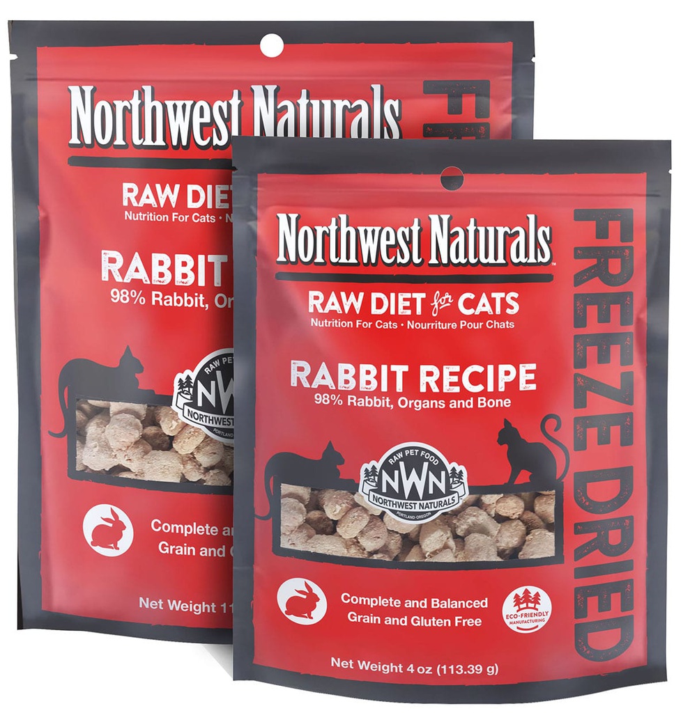 Northwest Naturals CAT Freeze Dried Rabbit recipe 04oz 無穀物凍乾小粒兔肉貓糧 (紅) (NWFFD04RB)