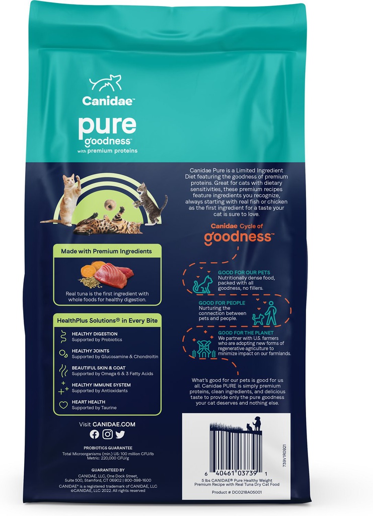 CANIDAE Cat Grain-Free PURE Limited Ingredient Salmon Recipe 5磅 無穀物三文魚配方全貓糧 Sea新裝 (3311/3312)