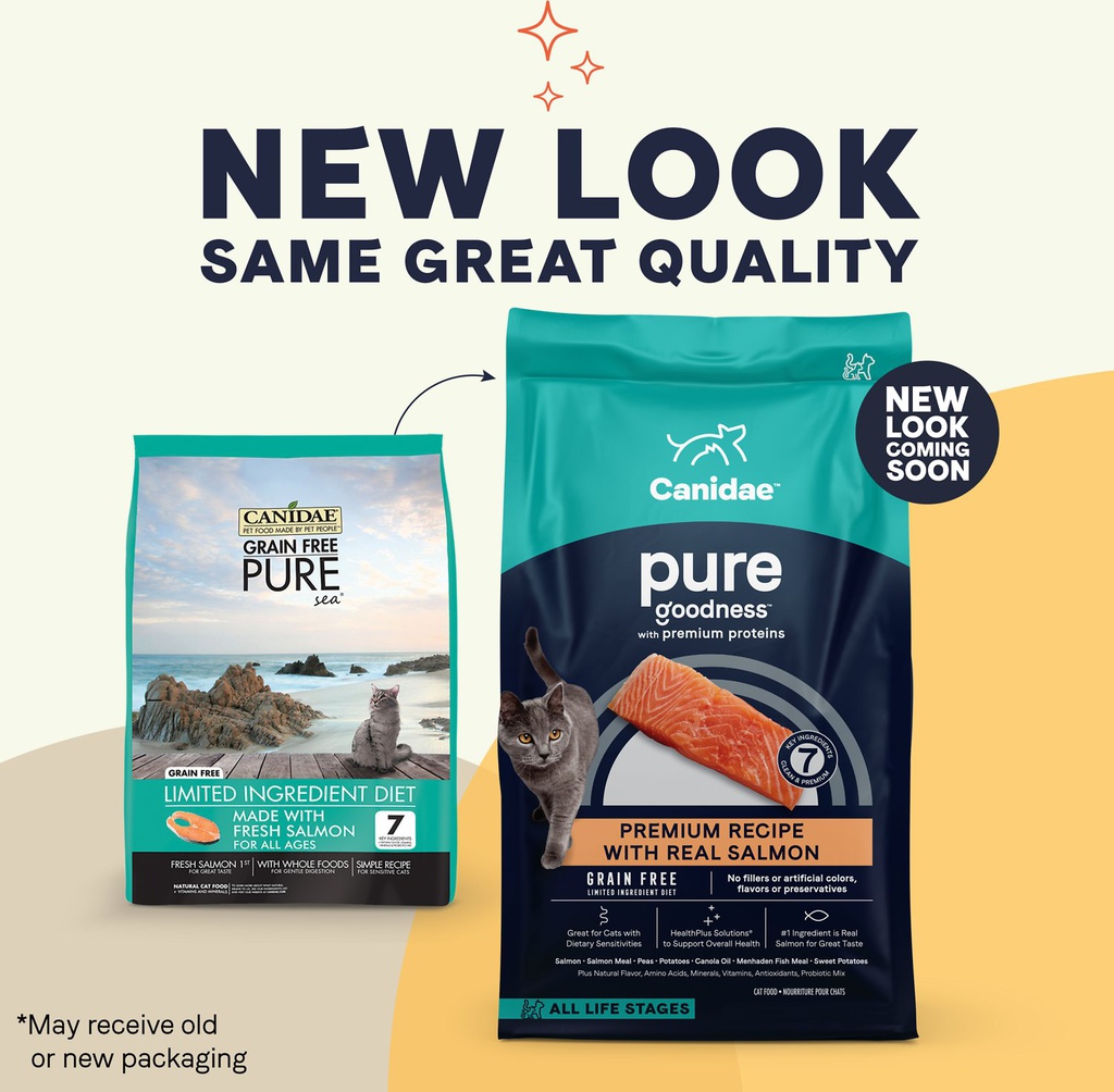 CANIDAE Cat Grain-Free PURE Limited Ingredient Salmon Recipe 10磅 無穀物三文魚配方全貓糧 Sea新裝 (3317)