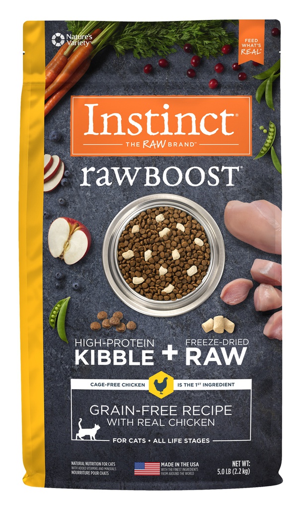 Nature's Variety Instinct Raw Boost Grain Free {All Life Stages : Chicken} 本能 無穀物 凍乾生肉粒系列 {全齡貓 : 雞肉} 乾糧 5lb (Raw Boost 黃邊雞細)