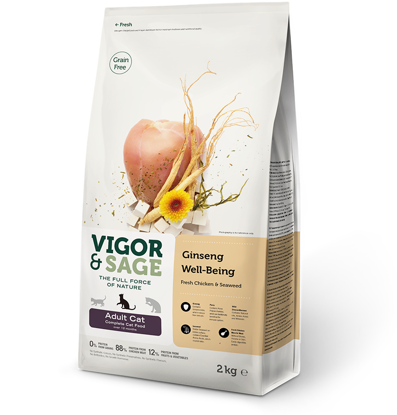 Vigor & Sage 10kg Ginseng Chicken Well-Being Complete Cat Food for Adult cat 人蔘雞健體整全成貓糧