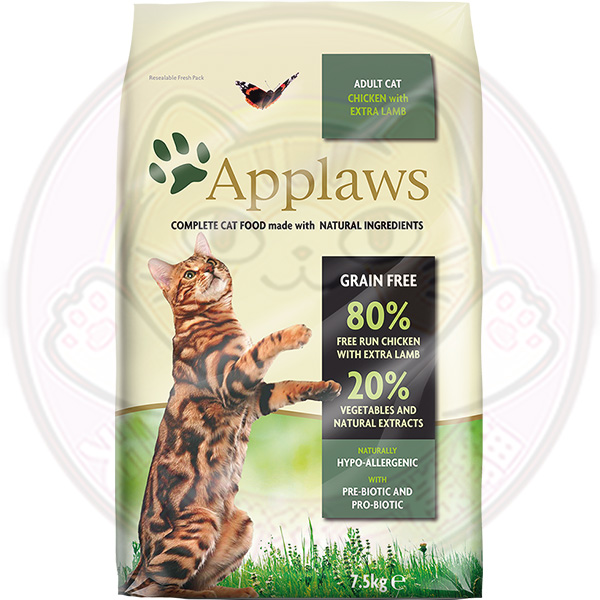 [斷貨中, 8月底開櫃原來無糧, 未有返貨期, 可預訂等貨到] Applaws 乾糧 [ Adult Cat Chicken with  Extra Lamb 7.5kg ] 雞肉羊肉味乾糧 (Adult Cat 成貓配方)