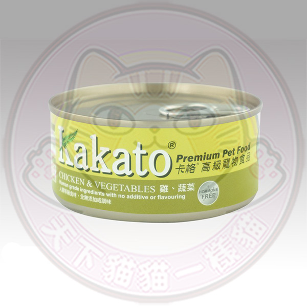 Kakato 卡格 (832) 高級寵物罐頭 雞、蔬菜 170g