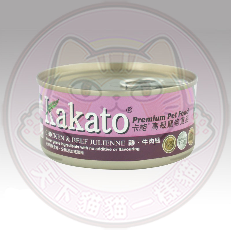 Kakato 卡格 (804) 高級寵物罐頭 雞、牛肉絲 170g