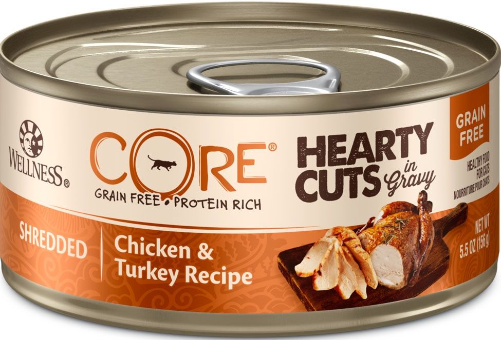 Wellness CORE Hearty Cuts [ WCHC3 ] (8000) Grain Free Cat Canned Food - Shredded Chicken & Turkey 厚切雞肉火雞無穀物貓罐頭 5.5oz