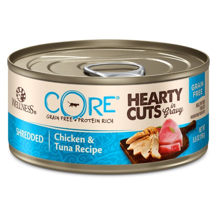 Wellness CORE Hearty Cuts [ WCHC2 ] (8002) Grain Free Cat Canned Food - Shredded Chicken & Tuna 厚切雞肉吞拿魚無穀物貓罐頭 5.5oz