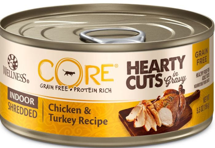 Wellness CORE Hearty Cuts [ WCHC1 ] (8006) Grain Free Cat Canned Food - Indoor - Shredded Chicken & Turkey 厚切室內貓雞肉火雞無穀物貓罐頭 5.5oz