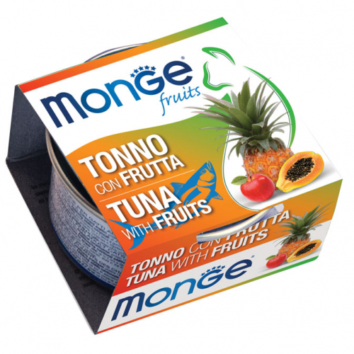 MONGE FRUITS 鮮果罐 Tuna Flakes with Fruits – Adult 吞拿魚雜果 (成貓) 80g