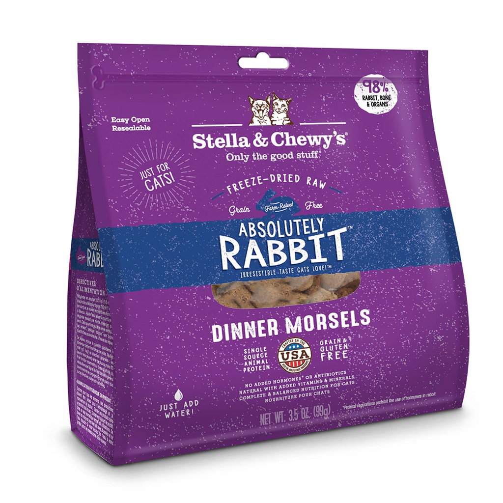 Stella & Chewy's CAT Freeze Dried Rabbit 08oz 凍乾肉貓主糧 -極度兔惑(兔肉配方) 08安士 (中)