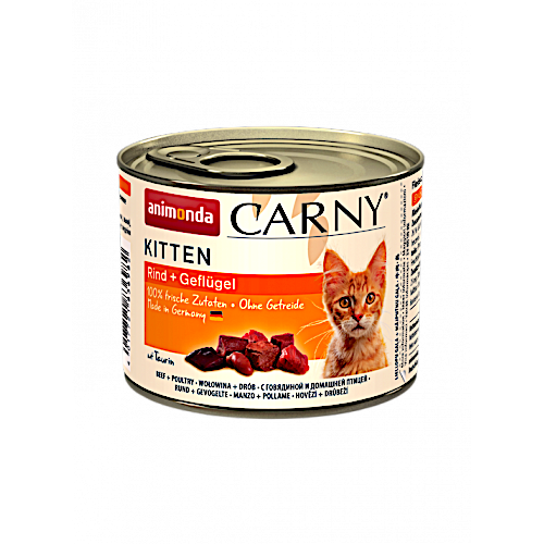 Animonda 德國Carny 主食罐 幼貓 6982 [Kitten: Rind+Geflugel] 牛＋家禽 200g 黃
