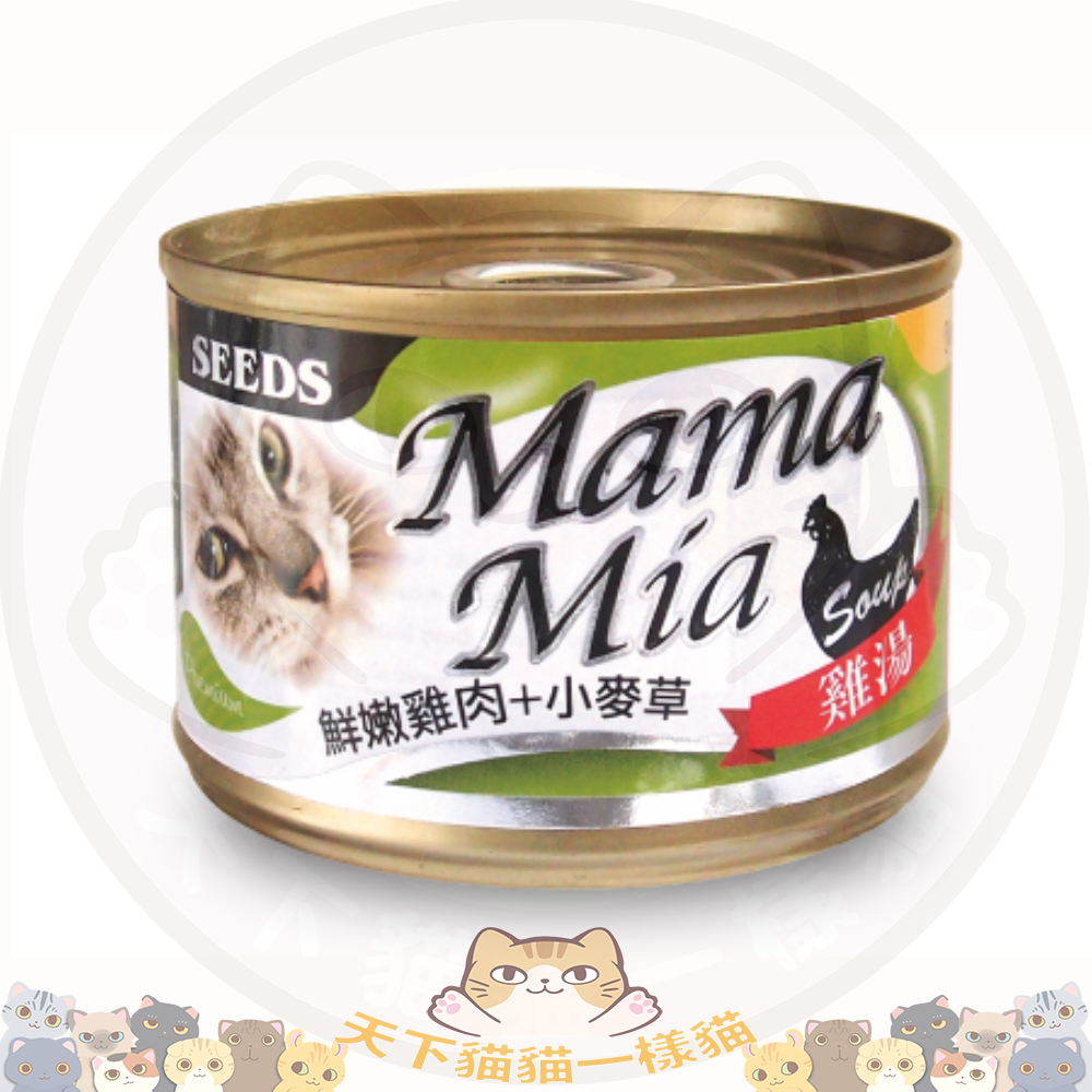 Seeds Mamamia - 機能愛貓雞湯餐罐 鮮嫩雞肉+小麥草 170g(綠) 412