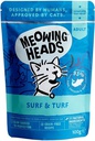 Meowing Heads貓頭-全配方無穀物貓用主食濕糧系列 成貓配方  [[ 藍濕包 ]] Surf & Turf 100g 沙甸魚+吞拿魚+&雞肉+草飼牛