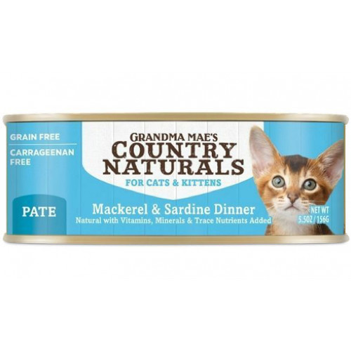 Country Naturals 樂淘美 Grain Free #008 Mackerel & Sardine Dinner fort Cats & Kittens 無穀物鯖魚沙甸魚醬煮配方 全貓罐 156g (CNC0061)