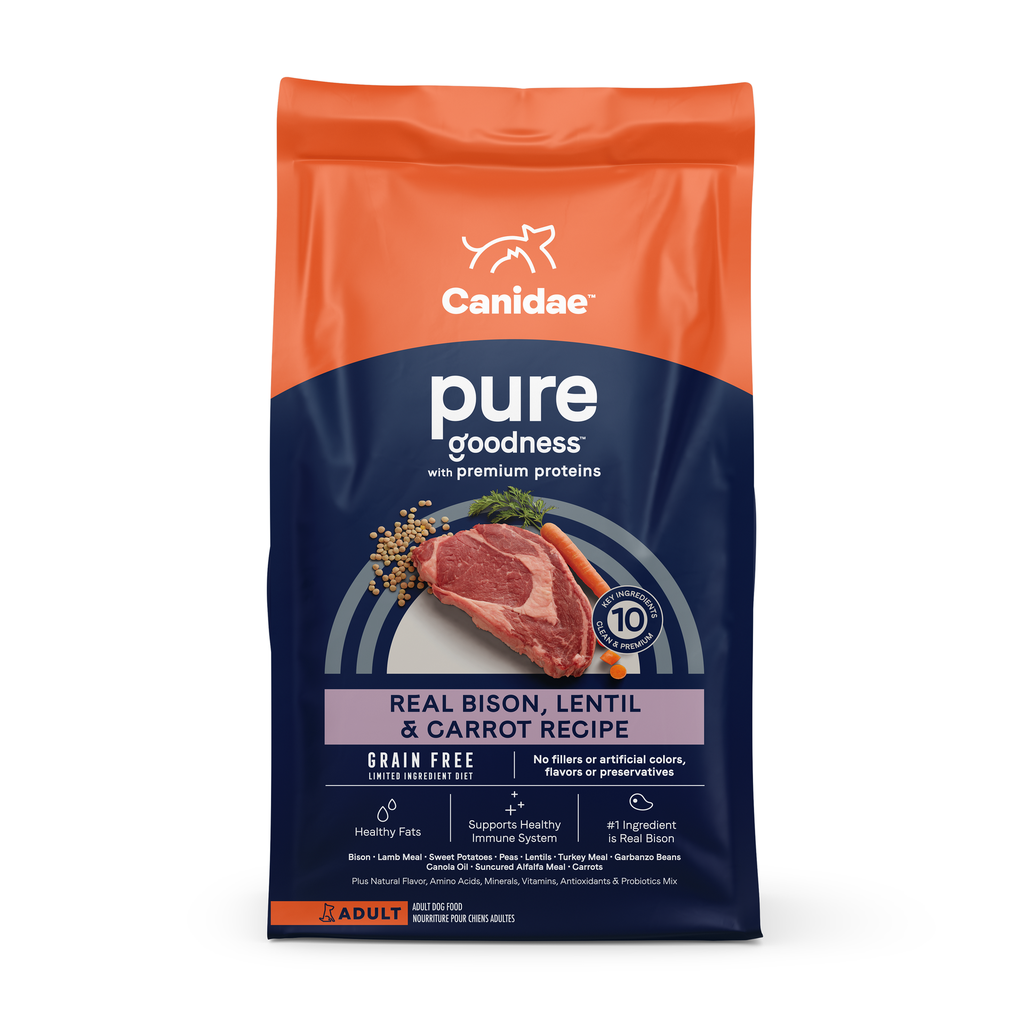 Canidae Dog PURE Grain Free Dry Dog Food with Bison 無穀物陸地成犬配方(美洲野牛, 小 扁豆&紅蘿蔔) 21lb (原價$885) (1589) (訂貨需時3-5天)