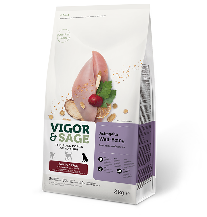 停_Vigor & Sage 狗糧 黃芪年長犬Astragalus Well-Being Senior Dog 12kg 