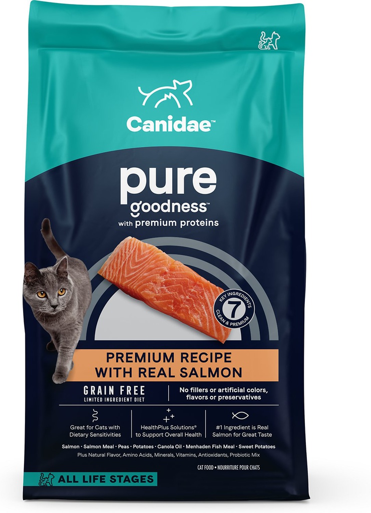 CANIDAE Cat Grain-Free PURE Limited Ingredient Salmon Recipe 5磅 無穀物三文魚配方全貓糧 Sea新裝 (3311/3312)