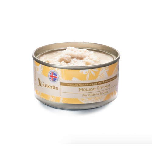 Astkatta 保健主食罐 (無卡拉膠) 80G Mousse Chicken 全天然純雞肉慕絲 幼貓及成貓配方 (營養罐/孕貓/手術後康復貓適用)