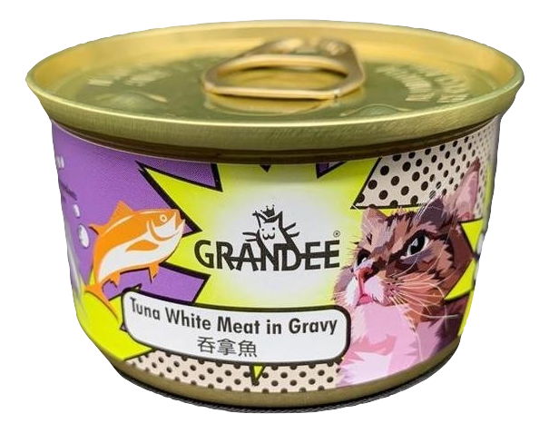 Grandee 80g TUNA white meat in Gravy  無穀物貓罐頭 汁煮吞拿⿂ 80克 