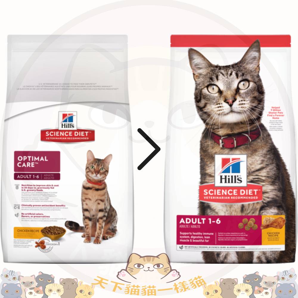 Hill's Science Diet CAT ADULT 1-6 (#10298HG) 04kg 成貓 1-6歲 (舊名: Optimal Care 頂級照護)