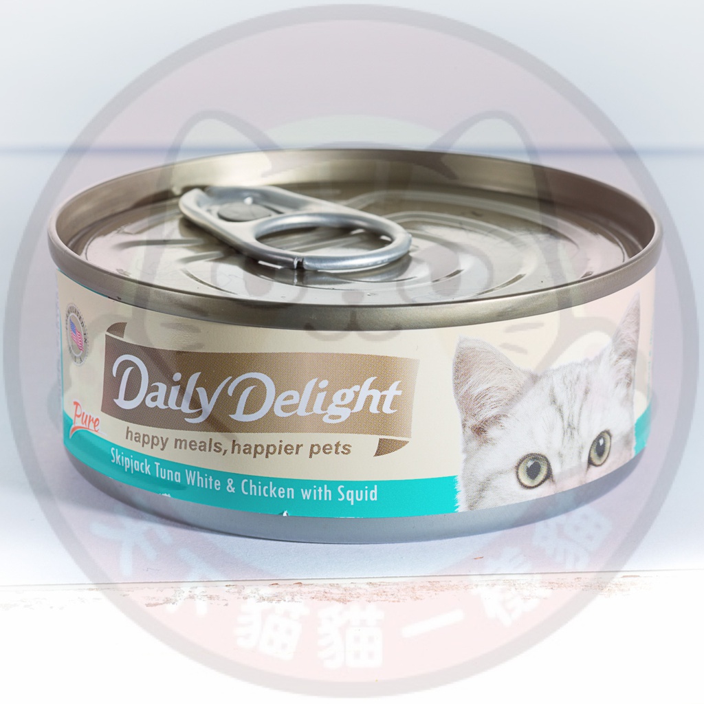 Daily Delight Pure DD46 Skipjack Tuna White & Chicken with Squid 80g 白鰹吞拿魚+雞肉+魷魚 DD46