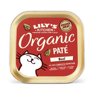 Lily's Kitchen罐 [ORGANIC Paté Beef ] 有機牛肉常餐 85g 紅 {原裝行貨} 