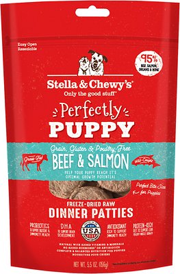 Stella & Chewy's DOG 凍乾脫水狗糧 SC097 Freeze Dried Dinner Patties for dog - 幼犬牛肉及三文魚配方 05.5oz