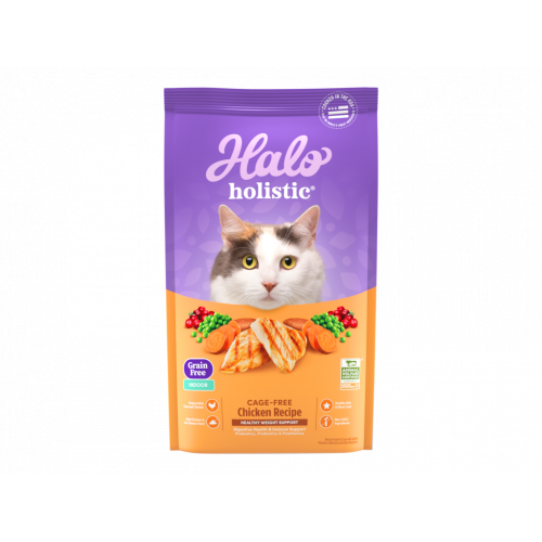 HALO自然光環貓糧 純鮮肉製無穀物貓糧 Indoor Cat - Holistic Healthy Weight Grain Free Chicken & Chicken Liver Recipe 3lb 室內 健美體態 雞肉及雞肝配方 (34024)