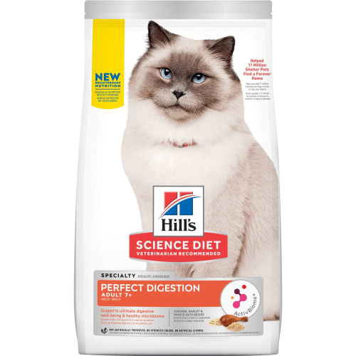 Hill‘s 高齡貓7+完美消化 雞肉、糙米及全燕麥3.5 磅 Perfect Digestion Feline Adult 7+ Chicken, Barley & Whole Oats 3.5lbs