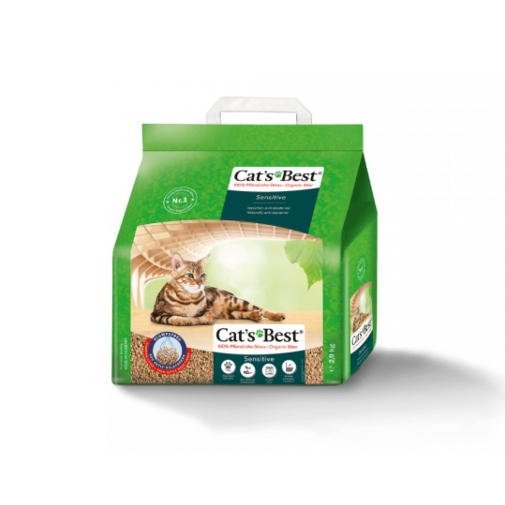 Cat's Best Sensitive 有機吸臭抗菌木貓砂綠袋砂 8L(2.9Kg)