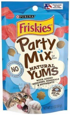 Purina Friskies 2.1oz Party Mix Natural Yums【Wild Caught Tuna】Cat Treats 喜躍 野生吞拿魚 貓小食 (29436藍)