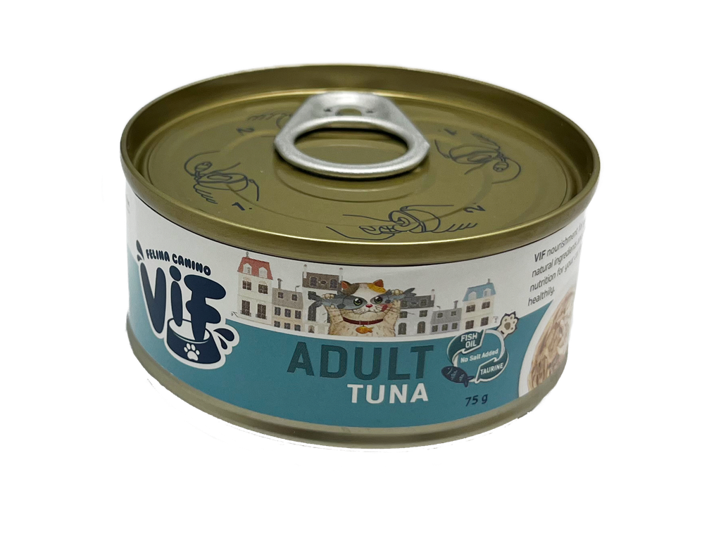 Felina Canino VIF Adult Tuna in Gravy 75g 吞拿魚成貓配方鮮味貓罐頭 75克 (無卡拉膠)