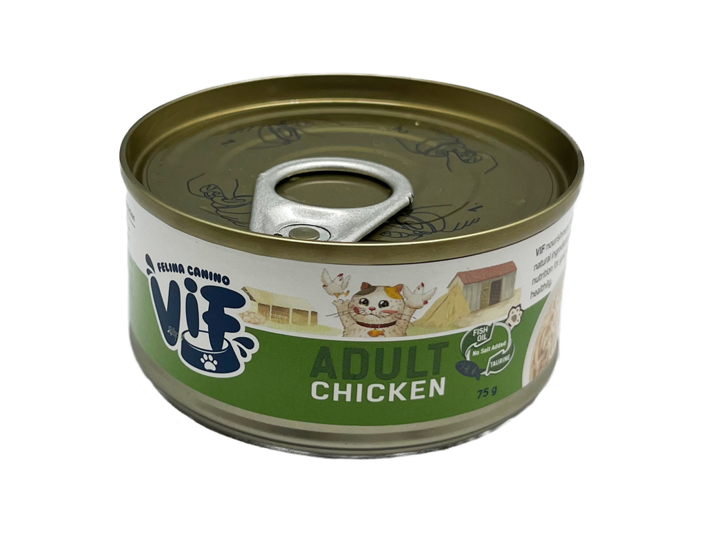 Felina Canino VIF Adult Chicken in Gravy 75g 雞肉成貓配方鮮味貓罐頭 75克 (無卡拉膠)