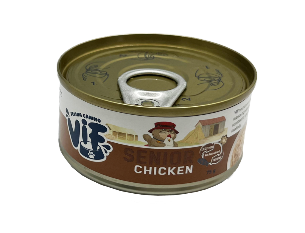 Felina Canino VIF Senior Chicken in Gravy 75g 雞肉老貓配方鮮味貓罐頭 75克 (無卡拉膠)