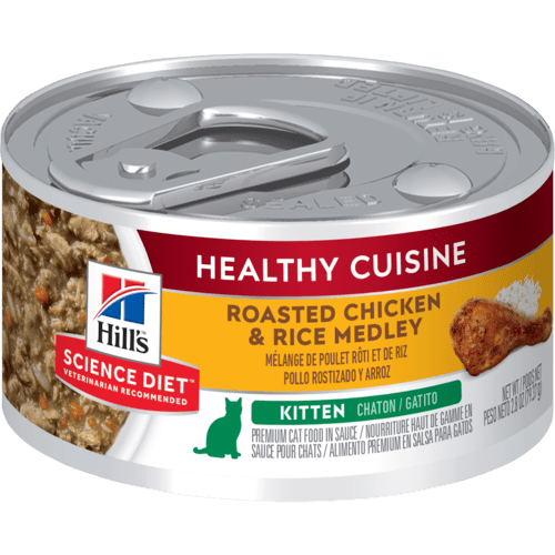 (原箱優惠: 24罐) Hill's Science Diet Kitten Wet Food Healthy Cuisine Tender Chicken & Rice Medley 2.8oz 幼貓健康燉肉配方 雞肉及米 2.8oz 貓罐頭 (舊名: Roasted Chicken & Rice Medley) (#10447)