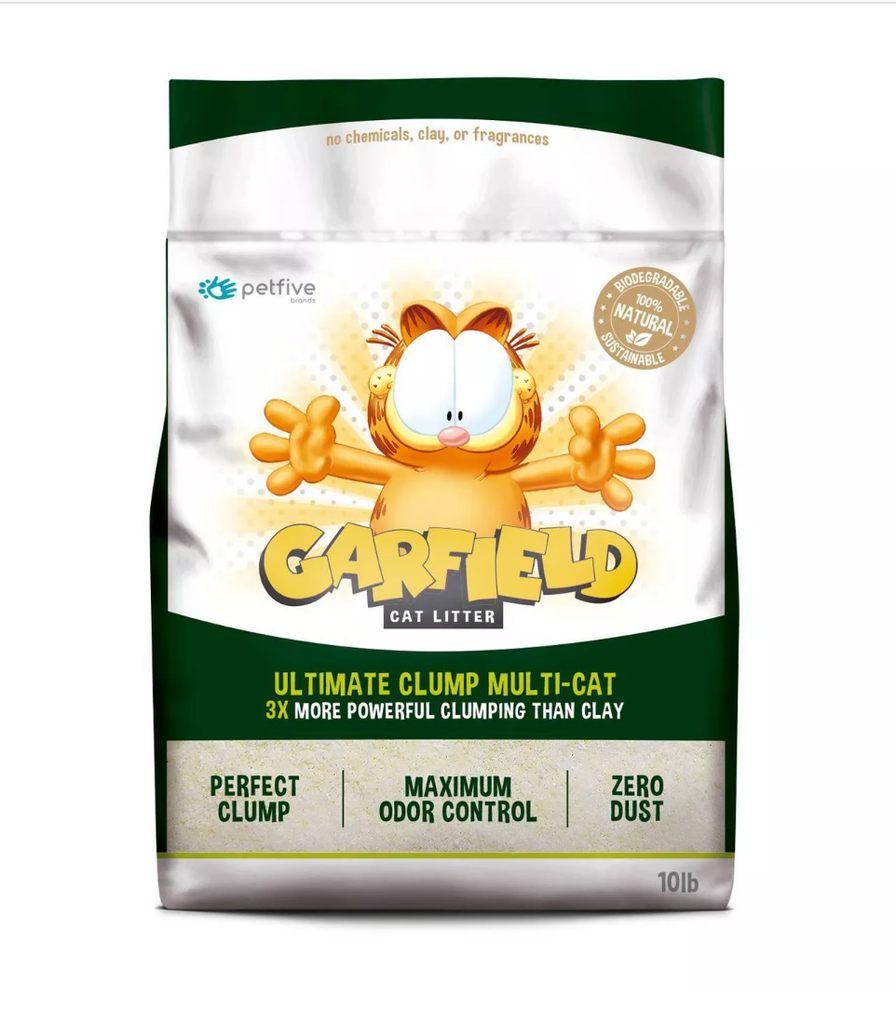 Garfield Cat Litter 加菲貓凝結貓砂 (天然貓砂) 幼顆粒可沖廁 綠 10Lb