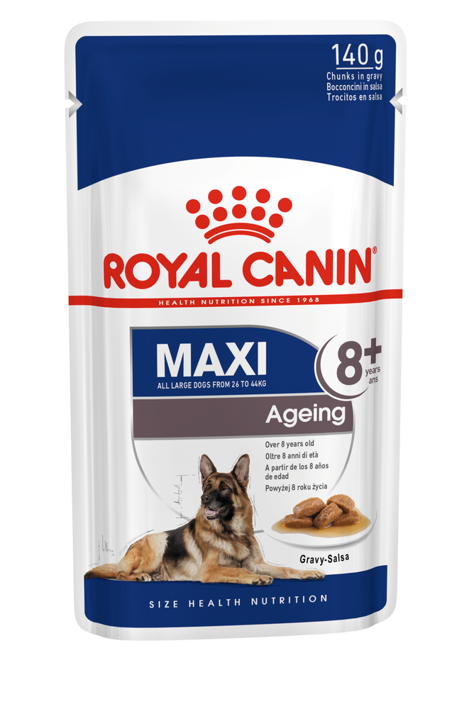 Royal Canin -  Health Nutrition 健康營養系列 Maxi Ageing 8+ Dog (Gravy) 140GX10 大型老犬8+營養主食濕糧(肉汁) 140克x10 [訂貨需時2-3天](原裝行貨)