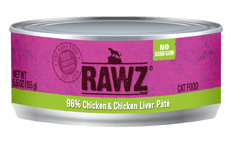 RAWZ 96% Chicken & Chicken Liver 雞肉+雞肝 Pate Cat Food 全貓罐 155g