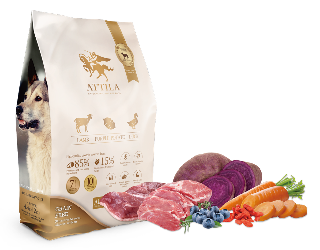 ATTILA 阿提拉狗糧 Lamb & Duck & Purple Potato 羊肉+鴨肉+紫薯 2kg 無穀全齡狗糧 (LA1200)(訂貨2-3天)