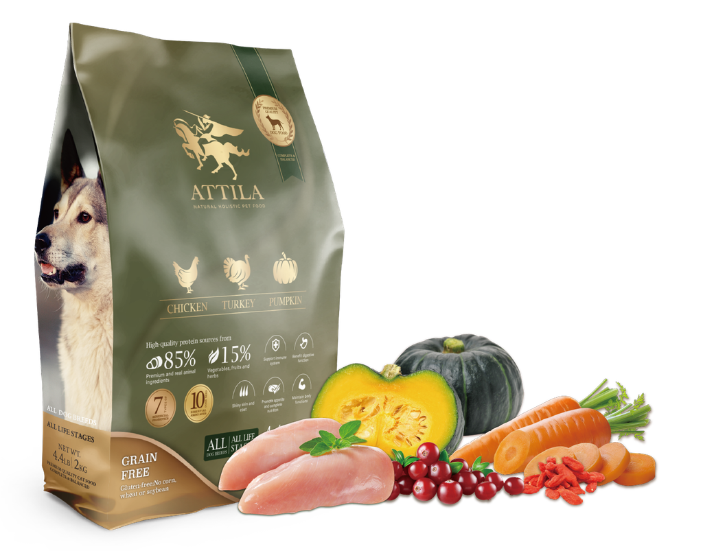 ATTILA 阿提拉狗糧 Chicken & Turkey & Pumpkin 雞肉+火雞肉+南瓜 2kg 無穀全齡狗糧 (LA3200)(訂貨2-3天)