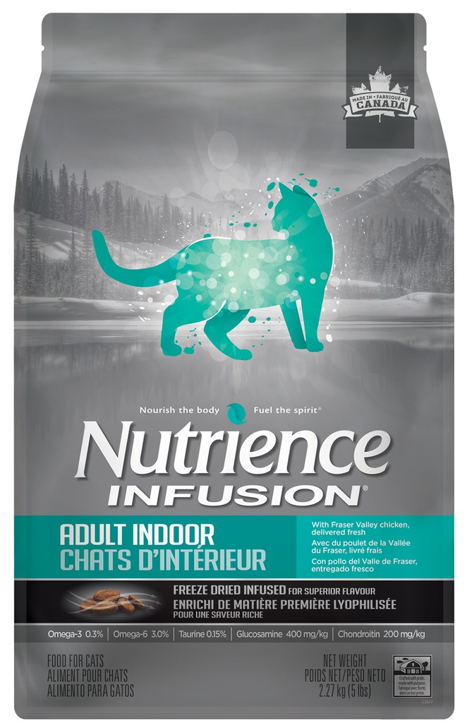 NUTRIENCE Infusion 5LB Adult Indoor 凍乾外層 室內貓配方 鮮雞肉 