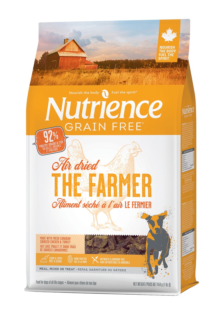NUTRIENCE Grain Free 風乾犬糧 1KG Air Dried The Farmer【農場風味】雞+火雞+三文魚 全犬配方