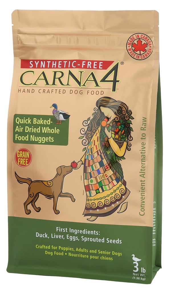 CARNA4 全狗糧 3LB Quick Baked Air Dried Grain Free DUCK Formula 卡娜芙 無穀物烘焙風乾 鴨肉(訂貨2-3天)