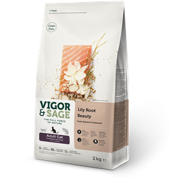 [B06.5] BVSL_10kg_17037] (正常期 Expiry Date: 1月/2024) Vigor & Sage 10kg Lily Root Salmon Beauty Complete Cat Food for Adult Cat 百合三文魚美毛無穀物整全成貓