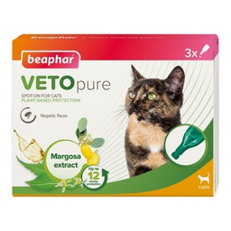 [ZY1]_Beaphar 成貓滴劑 051439] (新包裝) Beaphar Veto Pure Bio Spot On [ for Cats ] 威霸 回歸自然滴劑 成貓用 (一盒3支1ML支)