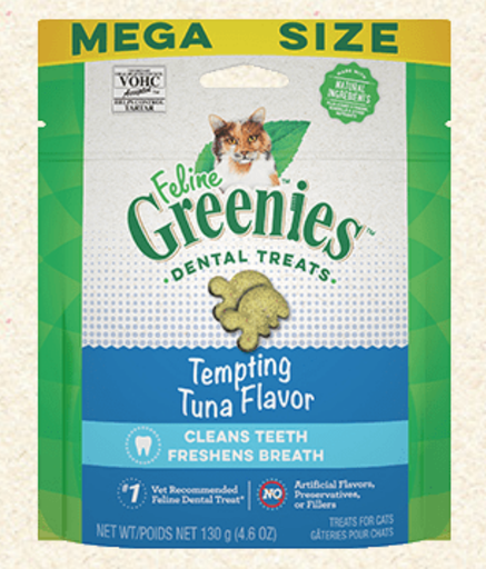 GREENIES FELINE Dental Treats 潔齒貓小食 4.6oz (藍袋) 吞拿魚味 Tuna