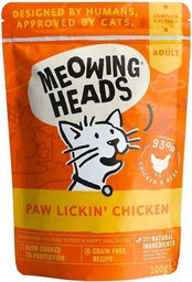 [C04~]_P_MHWC_ 橙濕包]  Meowing Heads貓頭-全配方無穀物貓用主食濕糧系列 成貓配方  [[ 橙濕包 ]] Paw Lickin’ Chicken 放養雞肉+草飼牛 100g